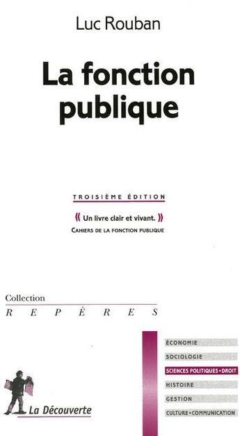 Couverture du livre « La fonction publique » de Luc Rouban aux éditions La Decouverte