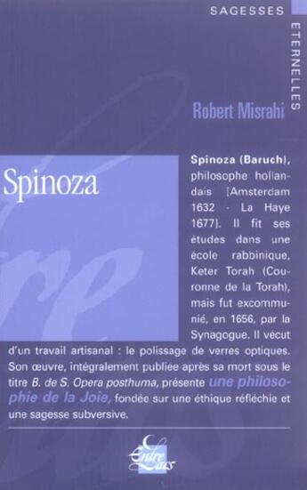 Couverture du livre « Spinoza » de  aux éditions Medicis Entrelacs