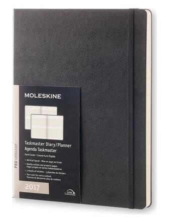 Couverture du livre « Agenda 2017 pro semainier vertical taskmaster tgf rigide noir » de Moleskine aux éditions Moleskine Papet