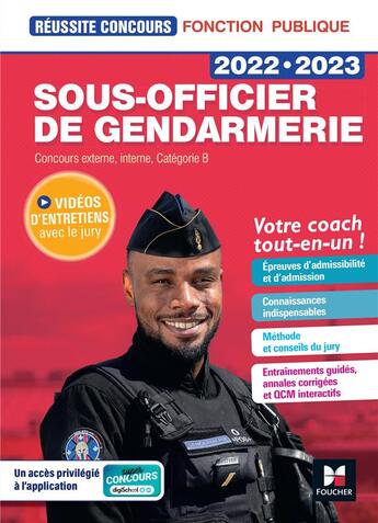 Couverture du livre « Réussite concours : sous-officier de gendarmerie ; concours externe, interne, catégorie B ; tout-en-un (édition 2022/2023) » de Valerie Beal et Philippe Alban et Veronique Saunier aux éditions Foucher