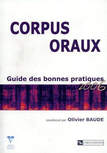 Couverture du livre « Corpus oraux » de Olivier Baude aux éditions Cnrs