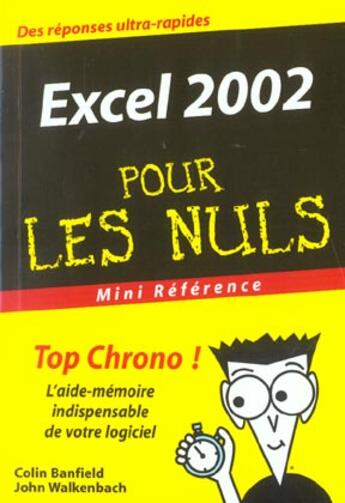 Couverture du livre « Excel 2002 pour les nuls » de John Walkenbach aux éditions First Interactive