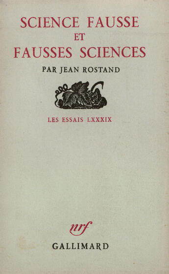 Couverture du livre « Science Fausse Et Fauss » de Rostand Jean aux éditions Gallimard