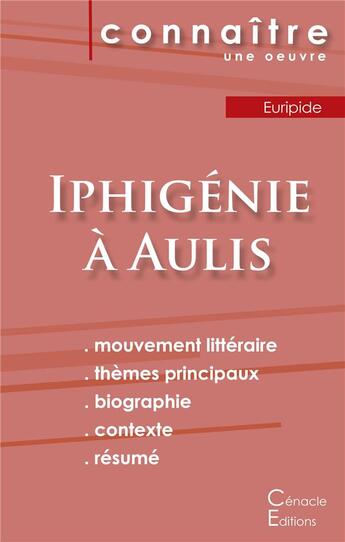 Couverture du livre « Iphigénie à Aulis, d'Euripide » de  aux éditions Editions Du Cenacle