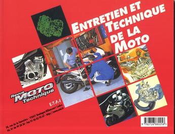 Couverture du livre « Entretien et technique de la moto » de Etai aux éditions Etai