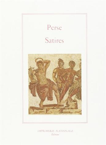 Couverture du livre « Satires » de Perse aux éditions Actes Sud