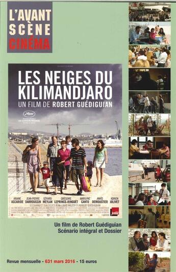 Couverture du livre « L'avant scene cinema 631- les neiges du kilimanjaro » de  aux éditions Alice Edition