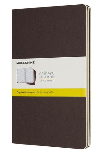 Couverture du livre « Cahier quadrillé grand format café ; set de 3 » de  aux éditions Moleskine