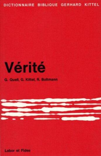 Couverture du livre « Verite » de Rudolf Bultmann aux éditions Labor Et Fides