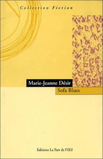 Couverture du livre « Sofa blues » de Marie-Jeanne Desir aux éditions Part De L'oeil