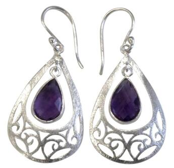 Couverture du livre « Boucles d'oreilles amethyste argent 925 brosse » de  aux éditions Dg-exodif