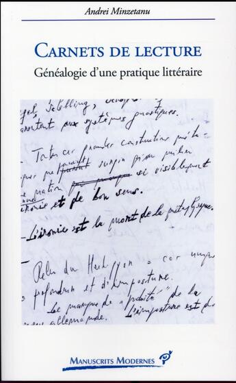 Couverture du livre « Carnets de lecture ; généalogie d'une pratique littéraire » de Andrei Minzetanu aux éditions Pu De Vincennes