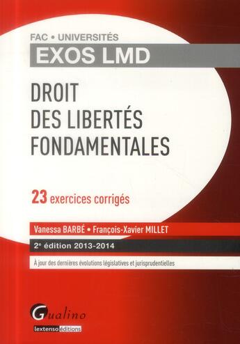 Couverture du livre « Droit des libertés fondamentales (2e édition) » de Vanessa Barbe aux éditions Gualino