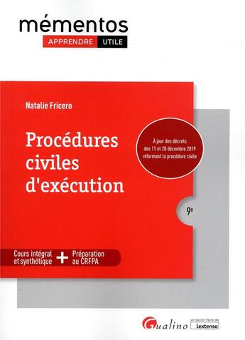 Couverture du livre « Procédures civiles d'exécution (9e édition) » de Natalie Fricero aux éditions Gualino