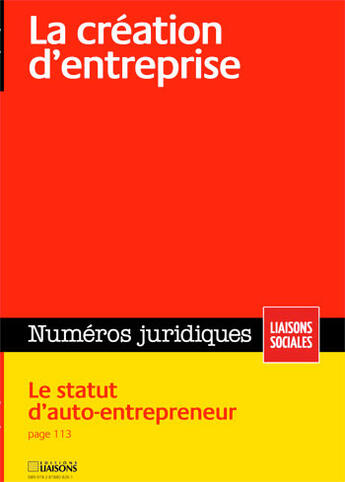 Couverture du livre « La création d'entreprise » de  aux éditions Liaisons