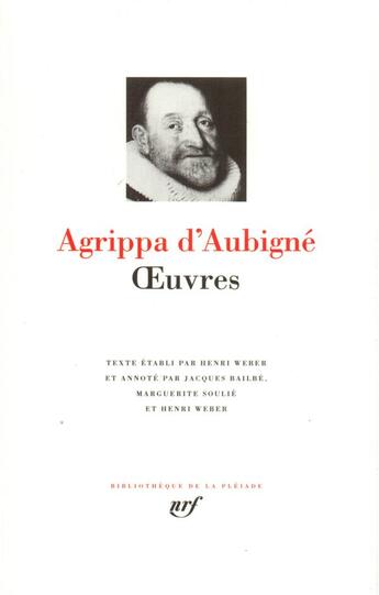 Couverture du livre « Oeuvres » de Theodore Agrippa D' Aubine aux éditions Gallimard