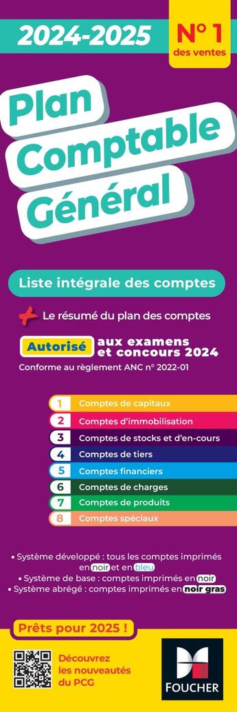 Couverture du livre « Plan comptable général (édition 2024/2025) » de Sebastien Paugam aux éditions Foucher