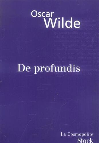 Couverture du livre « De profundis » de Wilde-O aux éditions Stock