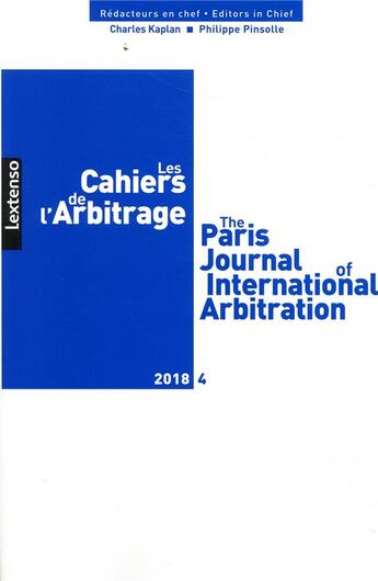 Couverture du livre « Les cahiers de l arbitrage n 4-2018 » de  aux éditions Lgdj