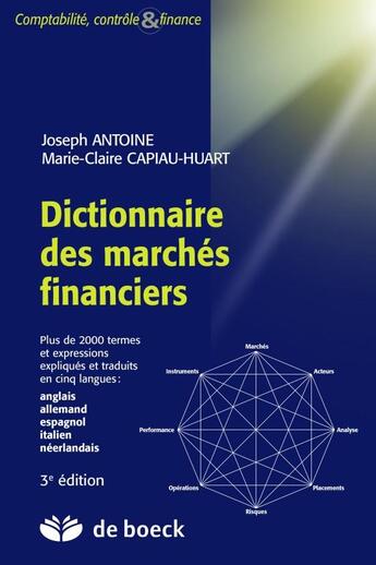 Couverture du livre « Dictionnaire des marchés financiers ; anglais, allemand, espagnol, italien, néerlandais » de Joseph Antoine et Marie-Claire Capiau-Huart aux éditions De Boeck Superieur