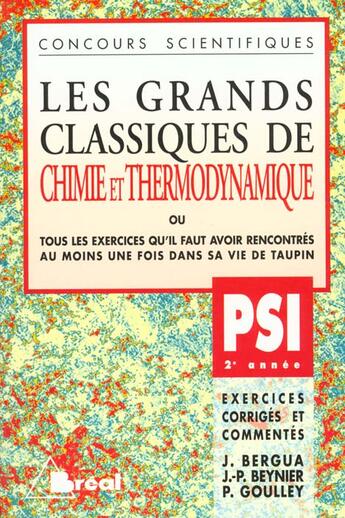 Couverture du livre « Grands classiques - chimie / thermo psi » de Beynier aux éditions Breal