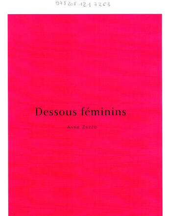 Couverture du livre « Dessous féminins » de Anne Zazzo aux éditions Flammarion