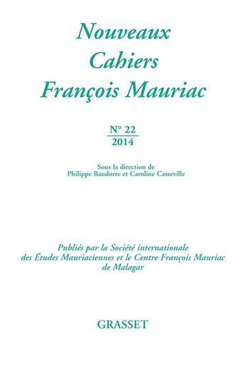 Couverture du livre « Nouveaux cahiers François Mauriac ; n°22 » de Francois Mauriac aux éditions Grasset