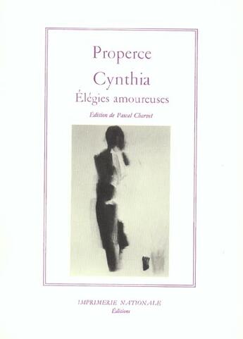 Couverture du livre « Cynthia ; elegies amoureuses » de Properce aux éditions Actes Sud