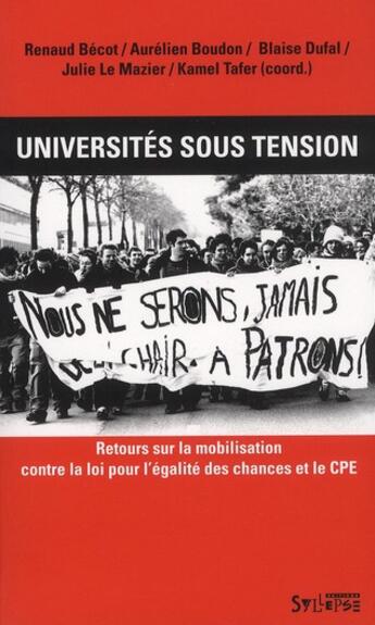 Couverture du livre « Universites sous tension » de Becot Renaud aux éditions Syllepse