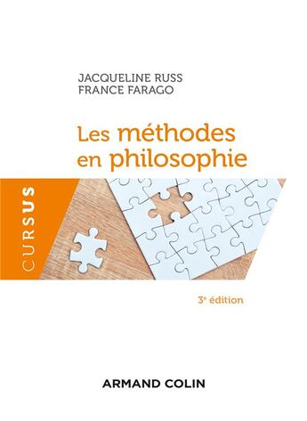 Couverture du livre « Les méthodes en philosophie (3e édition) » de France Farago et Jacqueline Russ aux éditions Armand Colin