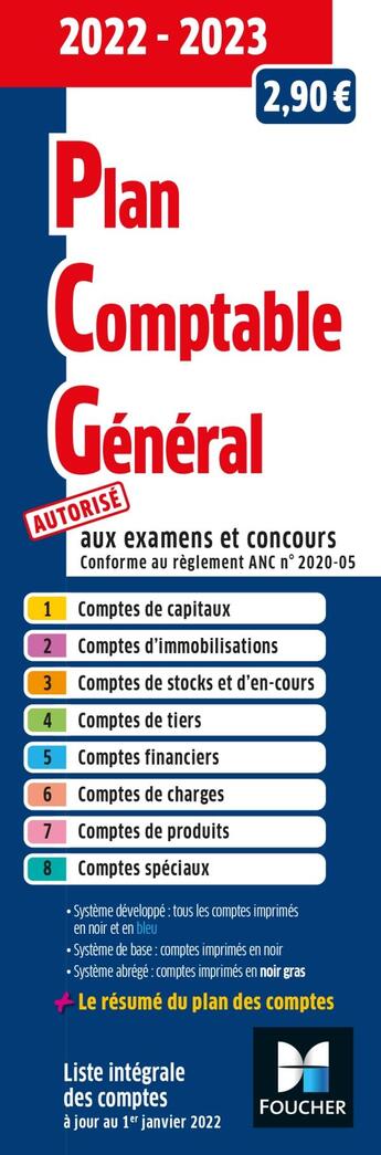 Couverture du livre « Plan comptable général (édition 2022/2023) » de Sebastien Paugam aux éditions Foucher