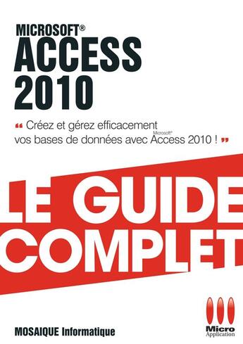 Couverture du livre « MicrosoftAccess 2010 » de Mosaique Informatiqu aux éditions Ma