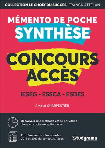 Couverture du livre « Concours ACCES ; mémento de poche synthèse » de Arnaud Charpentier aux éditions Studyrama