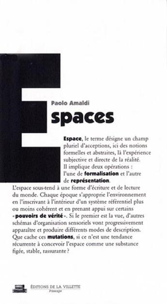 Couverture du livre « Espaces 12 » de Paolo Amaldi aux éditions La Villette