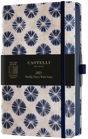 Couverture du livre « Agenda semainier grand format shibori fleurs » de Castelli aux éditions Castelli Milano