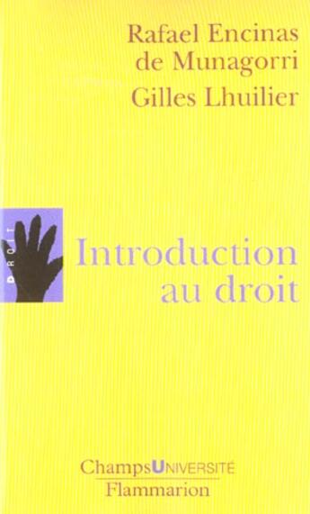 Couverture du livre « Introduction au droit » de Lhuilier Gilles aux éditions Flammarion