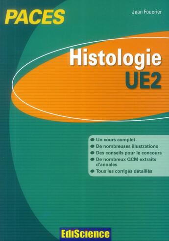 Couverture du livre « Histologie ; UE2 ; PACES » de Jean Foucrier aux éditions Ediscience