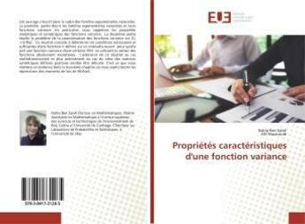 Couverture du livre « Propriétés caractéristiques d'une fonction variance » de Nahla Ben aux éditions Editions Universitaires Europeennes