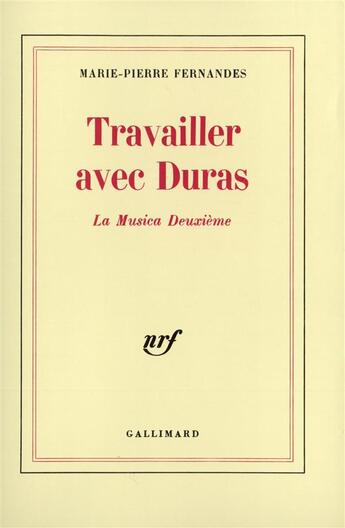 Couverture du livre « Travailler avec duras - 