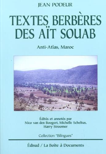 Couverture du livre « Textes Berberes Des Ait Souab ; Anti-Atlas Maroc » de Jean Podeur aux éditions Edisud