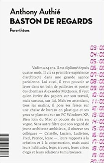 Couverture du livre « Baston de regards » de Authie Anthony aux éditions Parentheses