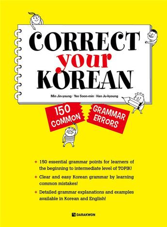 Couverture du livre « Correct your korean (coreen - anglais) » de Yeo S Min Jin-Young aux éditions Darakwon