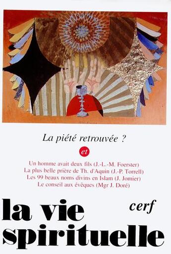 Couverture du livre « La piete retrouveevs726 » de  aux éditions Cerf