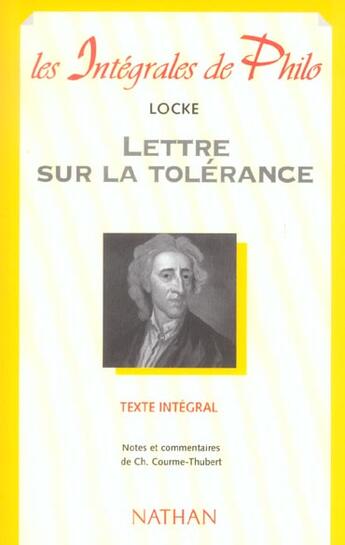 Couverture du livre « Int phil 40 locke lettre toler » de Locke/Courme-Thubert aux éditions Nathan