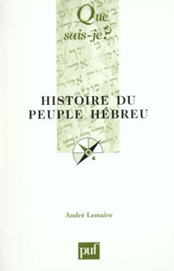 Couverture du livre « Histoire du peuple hebreu qsj » de Andre Lemaire aux éditions Que Sais-je ?