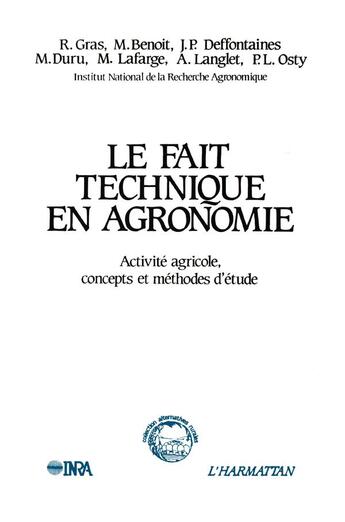 Couverture du livre « Le fait technique en agronomie » de  aux éditions L'harmattan