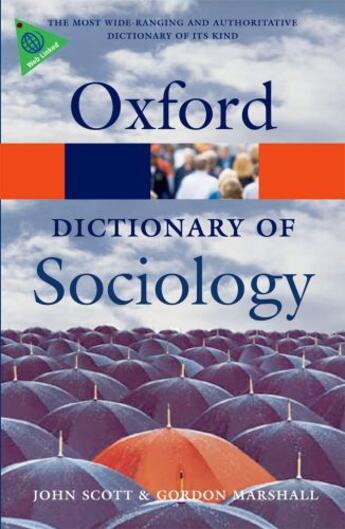 Couverture du livre « A Dictionary of Sociology » de Marshall Gordon aux éditions Oup Oxford