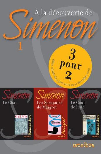 Couverture du livre « À la découverte de Simenon t.1 » de Georges Simenon aux éditions Omnibus