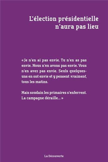 Couverture du livre « L'élection présidentielle n'aura pas lieu » de  aux éditions La Decouverte