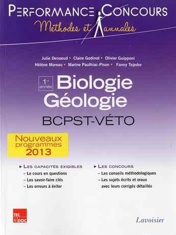 Couverture du livre « PERFORMANCE CONCOURS ; biologie-géologie ; BCPST-véto 1re année » de  aux éditions Tec Et Doc